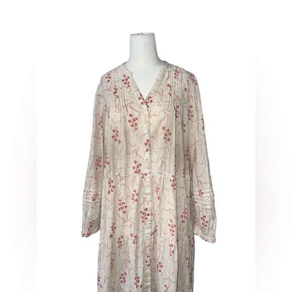PER UNA - Pure Cotton Floral Midaxi Shirt Dress sz 16 R - Picture 6 of 7